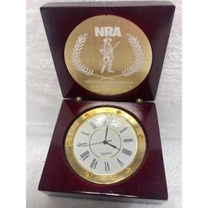 NRA Second‎ Amendment Task Force Wooden Box Quartz Clock Desk Decor